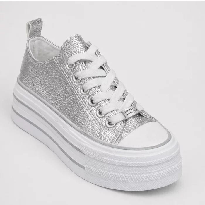 Pantofi casual sport piele eco Argintie Cloud picture - 6