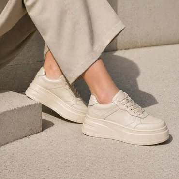 Pantofi casual sport Piele Naturala Bej Pale