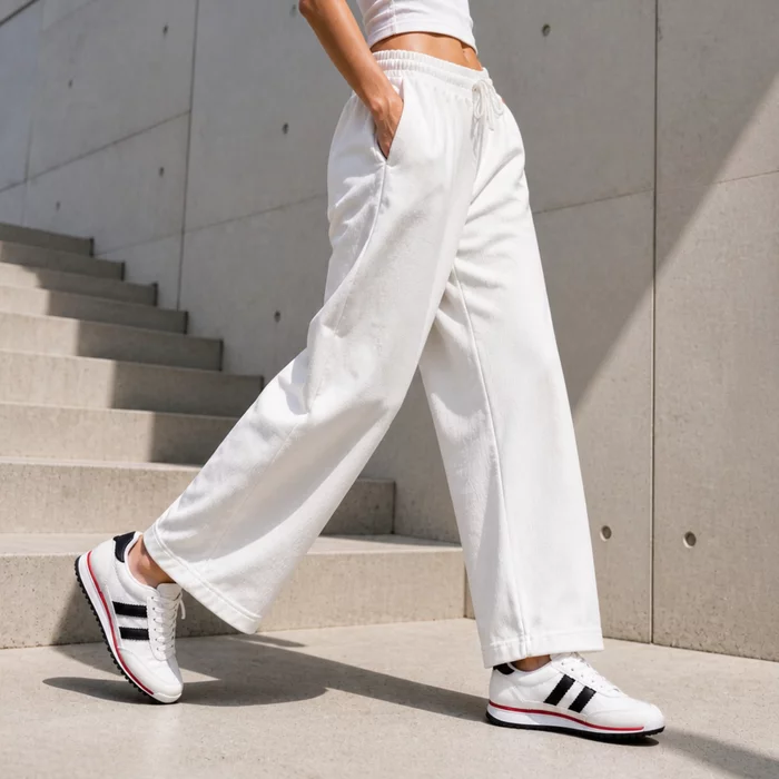 Pantofi casual sport textil albi Flex picture - 3