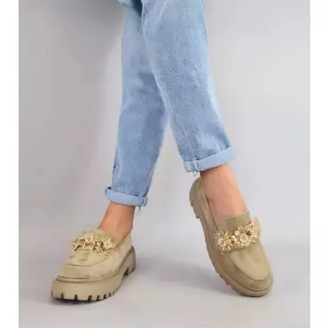 Pantofi dama casual Loafers Doris Bej