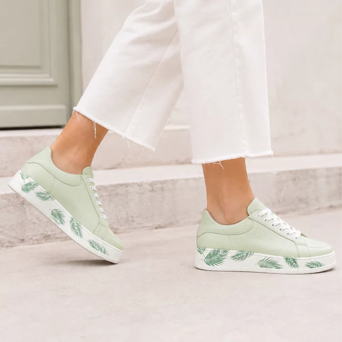 Pantofi dama casuals sport Piele Naturala Verde Fistic Alesya picture - 3