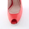 Pantofi dama cu platou din piele naturala rosie Story