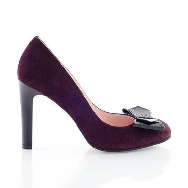 Pantofi dama din Piele Naturala Bordo Garkony Velvet Charm