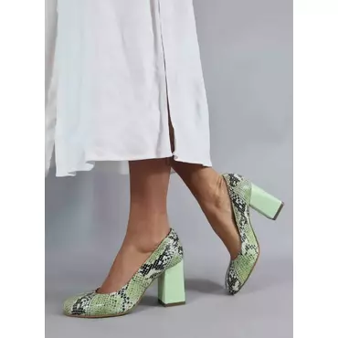 Pantofi dama Piele Naturala imprimeu verde Gioelia