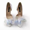Pantofi dama stiletto Piele Naturala Albi cu accesoriu detasabil Garkony Iris picture - 4