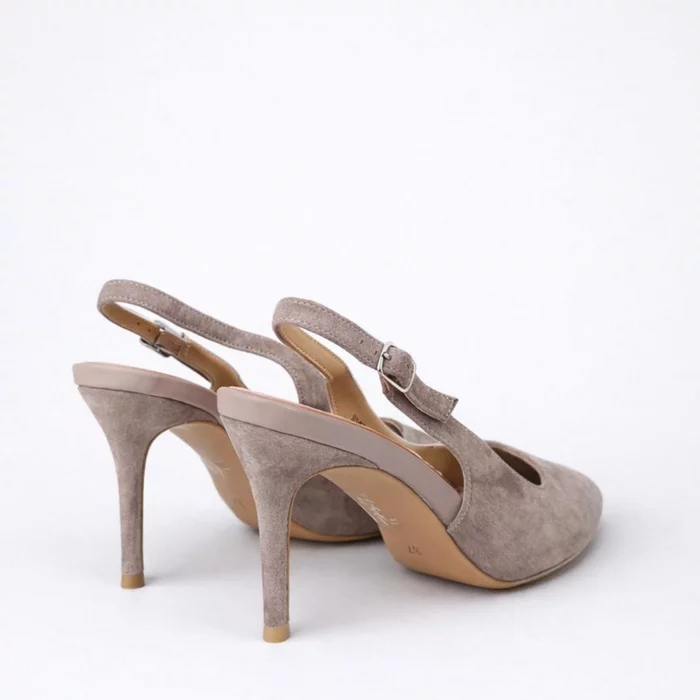 Pantofi dama stiletto Piele Naturala Taupe Garkony Belle picture - 5