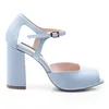 Pantofi dama tip sanda Piele Naturala Blue cu accesoriu detasabil Garkony Iris picture - 1