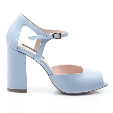 Pantofi dama tip sanda Piele Naturala Blue cu accesoriu detasabil Garkony Iris