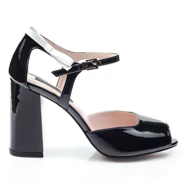 Pantofi dama tip sanda Piele Naturala naplac Negru Garkony Iris