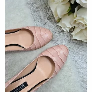 Pantofi din piele naturala roz Mara