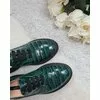 Pantofi oxford din piele naturala verde Lina
