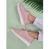 Pantofi Piele Naturala casual roz cu siret  Angel