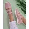 Pantofi Piele Naturala cu bareta elastica roz Antonia