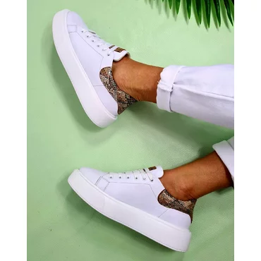 Pantofi sport albi cu imprimeu sarpe Albina