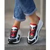 Pantofi sport casual din piele naturala alb cu rosu Daza