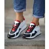 Pantofi sport casual din piele naturala alb cu rosu Daza