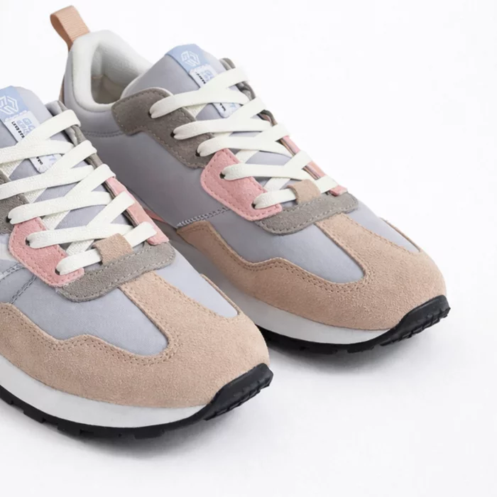 Pantofi sport din Piele Naturala Bej si material textil Blue Prime picture - 6