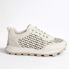 Pantofi sport din Piele Naturala perforata Bej Grid picture - 1