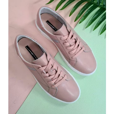 Pantofi sport din piele naturala roz Arlene
