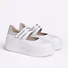 Pantofi sport elegant Piele Naturala Albi cu argintiu Garkony Silver Line picture - 1