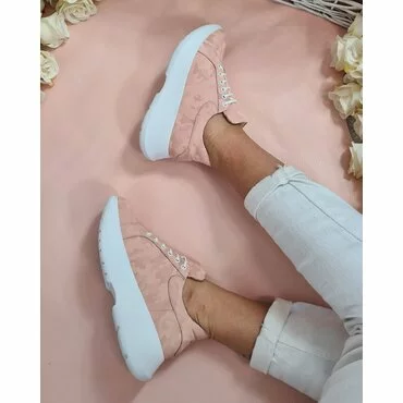 Pantofi sport roz din piele naturala  Alana