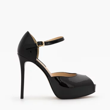 Pantofi stiletto damă din piele naturală – cu platformă și bareta la gleznă Irenne