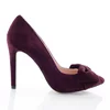 Pantofi Stiletto  din Piele Naturala Bordo Garkony Amora Bow picture - 1