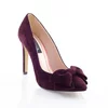Pantofi Stiletto  din Piele Naturala Bordo Garkony Amora Bow picture - 2