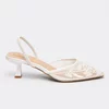 Pantofi stiletto eleganti din dantela Albi cu toc mic Lolita picture - 2