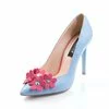 Pantofi stiletto piele bleu trend Spring
