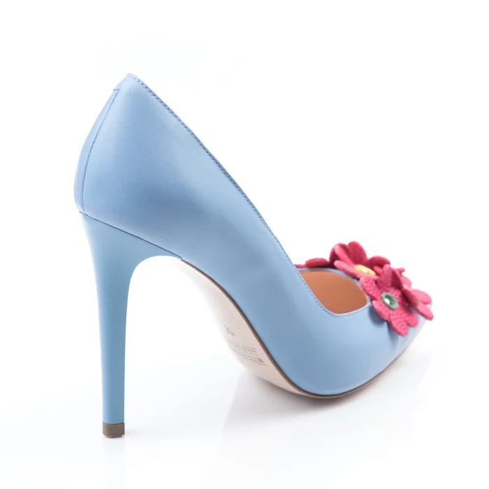 Pantofi stiletto piele bleu trend Spring picture - 4