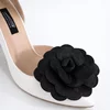 Pantofi stiletto Piele Naturala Albi sidefat cu floare Madona picture - 3