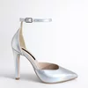 Pantofi stiletto Piele Naturala argintie Erica picture - 1