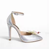 Pantofi stiletto Piele Naturala Argintii Garkony Silver Orchid picture - 4