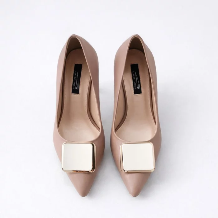 Pantofi stiletto Piele Naturala bej Danelia picture - 2
