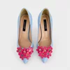 Pantofi stiletto Piele Naturala Blue Spring Bloom picture - 4