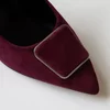 Pantofi stiletto Piele Naturala Bordo camoscio Wine Grace picture - 3