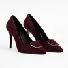 Pantofi stiletto Piele Naturala Bordo camoscio Wine Grace picture - 4