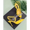 Pantofi stiletto Piele Naturala galbena Sensy