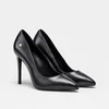 Pantofi stiletto Piele Naturala Negri Classy Heel picture - 3