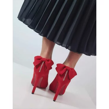 Pantofi stiletto Piele Naturala rosie Marsela