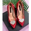 Pantofi stiletto Piele Naturala rosie Mistyk
