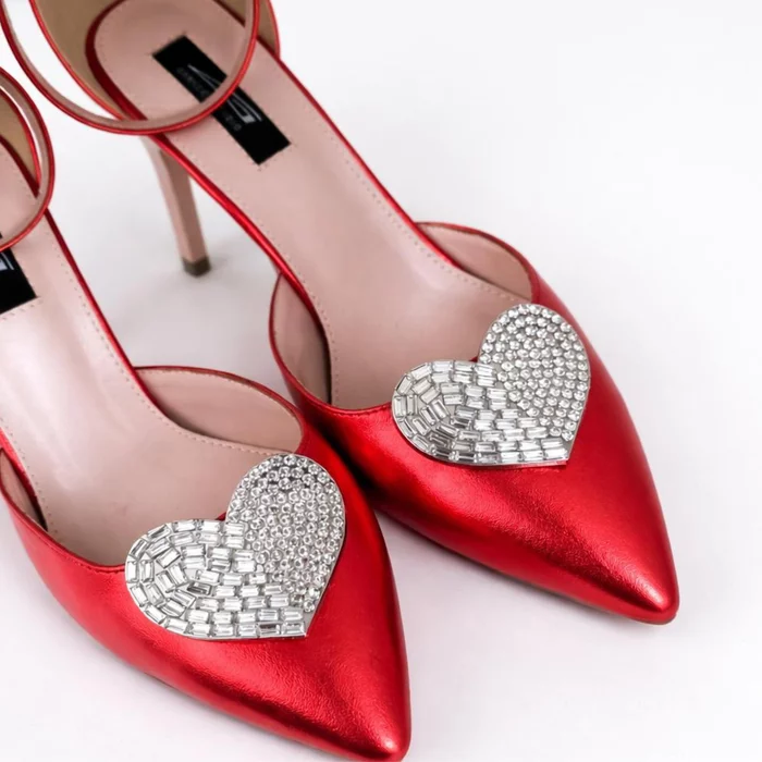 Pantofi stiletto Piele Naturala rosie My Heart picture - 3