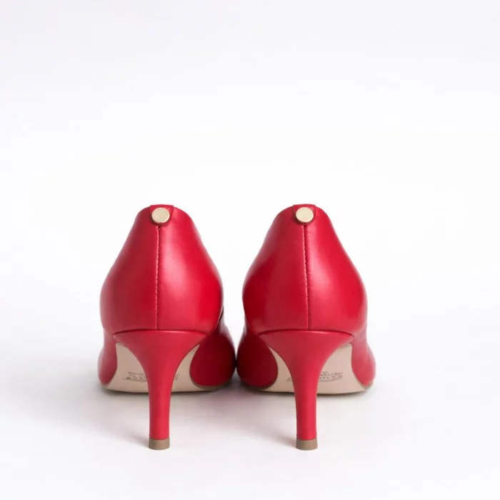 Pantofi stiletto Piele Naturala Rosii Aylin picture - 4