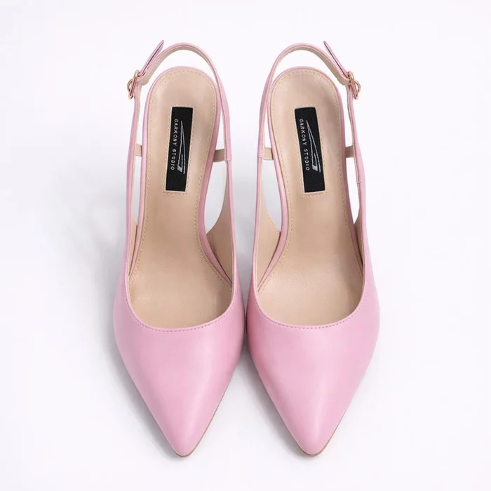 Pantofi stiletto Piele Naturala roz Sandy picture - 3