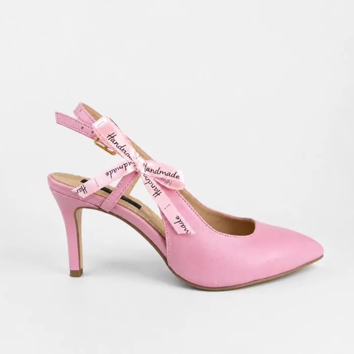 Pantofi stiletto Piele Naturala Roz Taya picture - 2