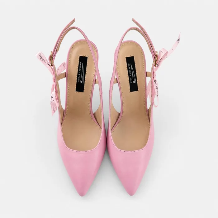 Pantofi stiletto Piele Naturala Roz Taya picture - 4