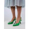Pantofi stiletto Piele Naturala verde La Notte
