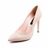 Pantofi stiletto piele roz pudra Verona
