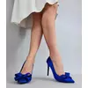 Pantofi stiletto saten albastru electric Lara